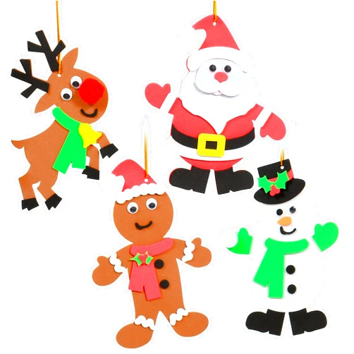 READY 2 LEARN Christmas Crafts | Create Your Own Christmas Characters | Set of 4 | Holiday Ornaments and Decorations for Tree