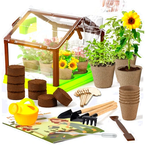 Drdocvl Plant Kit for Kids,Grow House with Irrigation System,Growing Room Garden Tools, Gardening Kit Gifts for Preschool Boys Girls