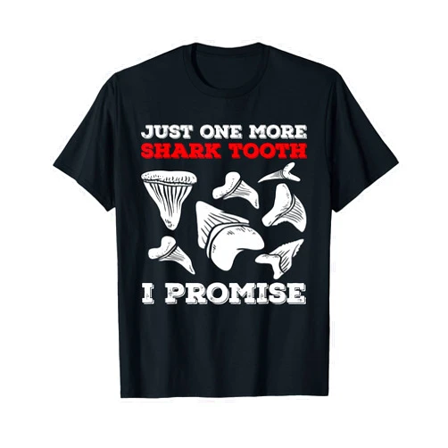 Shark Teeth Identification Book Teeth Hunter Retro Shark Teeth Collecting Tools Tooth Hunting Fossil Joke T-Shirt