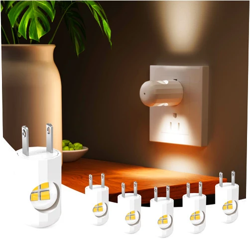 GEPLAD 6-Pack LED Night Light Plug-in Wall Outlet Light, Soft White,Dusk to Dawn Nightlight,Ambient Lighting,Nightlight for Bedroom, Bathroom, Nursery, Hallway, Kitchen