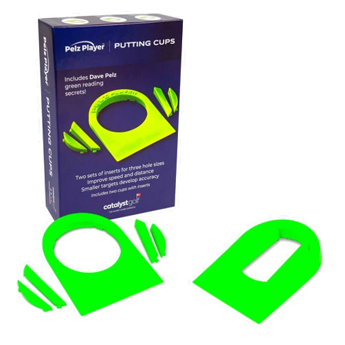 Catalyst Golf Pelz Player Putting Cups 2 Pack with 2 Sets of Inserts Plus Drills and Tips by Short Game Expert Dave Pelz and Used with Tour Players,Green