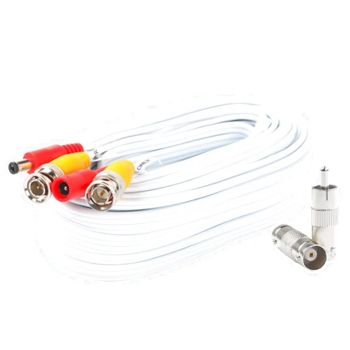 Postta BNC Video Power Cable 30 Feet Pre-made All-in-One Video Security Camera Cable Wire with two Connectors for CCTV DVR Surveillance System