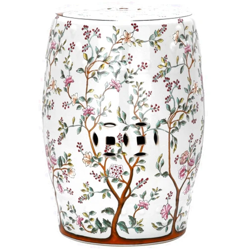 SAFAVIEH ACS4513A Blooming Tree Ceramic Decorative Garden Stool, White