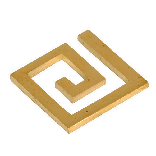 KESAR ZEMS Brass Helix Vastu Remedies for South West Vastu Dosh/Decorative Showpiece Defects in Square Shape (5 x 5 x 0.5 CM) Golden.