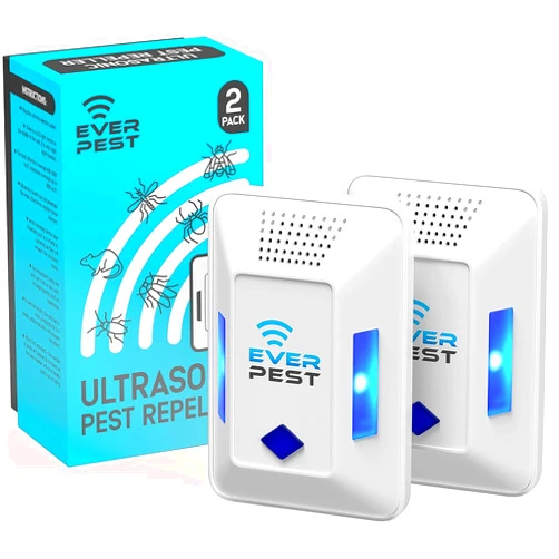 Ever Pest Ultrasonic Pest Control Repeller Plug in - 2 Pack Device Repels Cockroach Cricket Bug Flea Fruit Flies Deterrent, Ultrasound Insect Mice Roach Rat Scorpion Bat Squirrel Rodent Spider Wasp