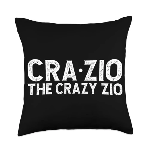 Funny Zio Uncle On Father's Day Crazy Italian Uncle Funny Zio Throw Pillow, 18x18, Multicolor