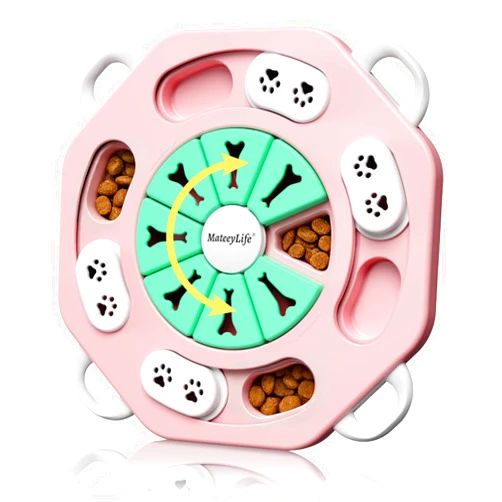 MateeyLife Interactive Dog Puzzle Toy for Smart Dogs, Mental Stimulation Dog Enrichment Toys, Treat Dispensing Dog Toys to Keep Them Busy for Small and Medium Dogs, IQ Training Puzzle Feeder (Pink)