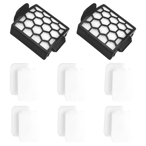 Funmit 2 HEPA Filter + 6 Foam & Felt Filter Kit Replacement for Shark Navigator Zero-M Self-Cleaning Brushroll Pet Pro Upright Vacuum ZU60 ZU62 ZU62C NV150 NV151 NV255, Part #1238FT60 & 1239FT60
