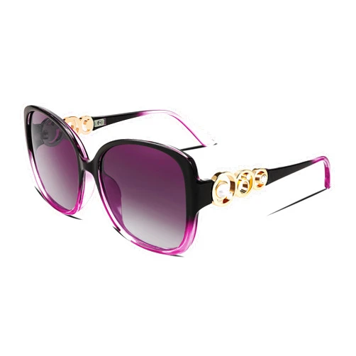 FEISEDY Women's Fashion Sunglasses, Oversized Square Frame with Pearl Sparkling, Polarized UV Protection B2821
