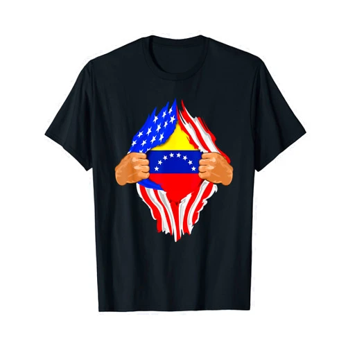 USA National Flag Pride Country Roots Retro Outfit Venezuelan Blood Inside Me T-Shirt | Venezuela Flag Gift
