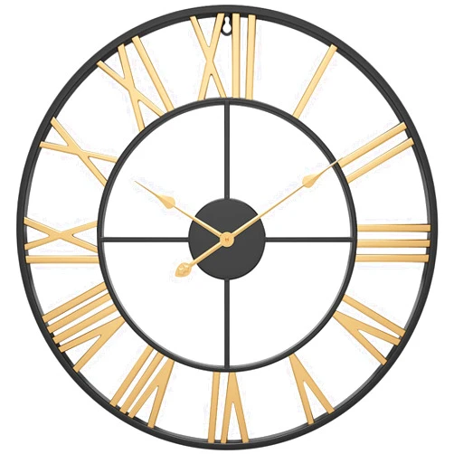EURSON Large Wall Clocks Non-Ticking Silent 30 inch Battery Operated Oversized Metal Round Roman Numerals European Industrial Wall Clocks for Home Kitchen Living Room Office Decor