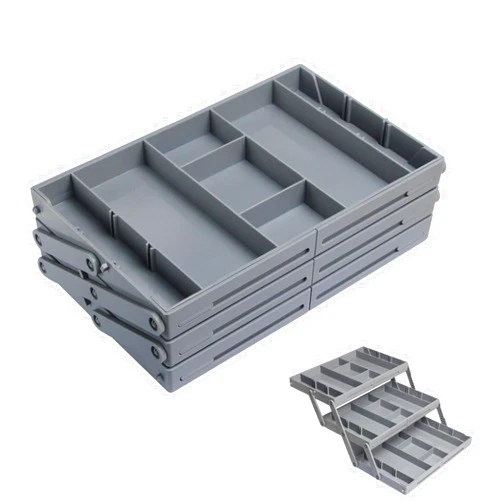 UIWLLOUC Multi Level Smart Drawer Organizer, Multilevel Drawer Organizer, Junk Drawer Organizer Office Kitchen, Slanted Drawer Organizer, Makeup Drawer Organizer Trays, Jewelry Organizer for Drawer(Gray)