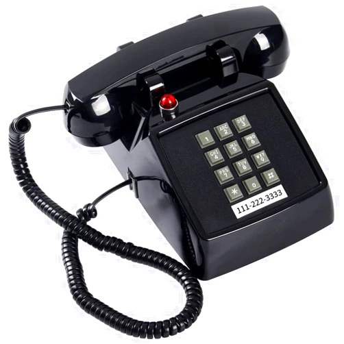 HTMengt Retro Classic Corded Landline Phone Message Indicator, Traditional 2500 Analog Desk Phone Call Light, Vintage Corded Desk Telephone for Landline Large Button, Old School Phone for Hotel,Home,Black