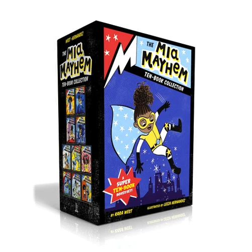 Kara West,Leeza Hernandez The Mia Mayhem Ten-Book Collection (Boxed Set): Mia Mayhem Is a Superhero!; Learns to Fly!; vs. the Super Bully; Breaks Down Walls; Stops Time!; vs. ... Family Field Day; and the Super Switcheroo