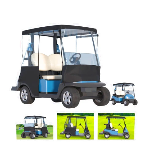 BENVOL Golf Cart Cover, For 2 Seater, Driving Use, 4 Sides Rolled Up, Waterproof, Windproof, Dustproof, 600D Waterproof Oxford Cloth, Super Transparent EVA, For Club Car Precedent/Tempo/ Onward, EZGO