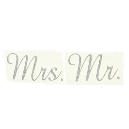 Dycica Mr. Mrs. Vinyl Decal Sticker Set for Yeti Tumbler (Tumbler not Included) 3.7