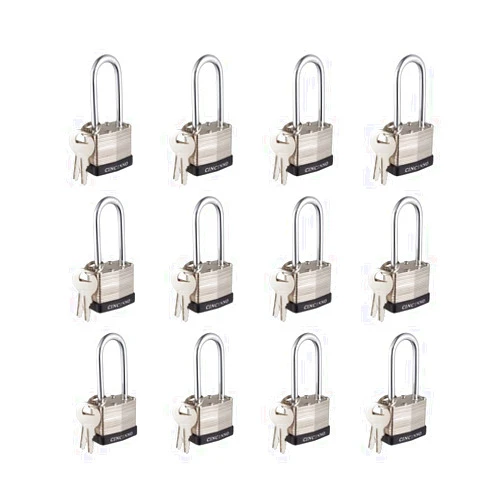 CINCINNO 40mm Keyed Alike Nickel Plated Laminated Steel Padlock, 1-9/16