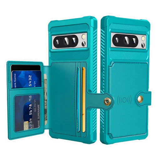 FHZXHY Compatible with Google Pixel 8 Pro Wallet Case Card Holder Slot Anti Fall Protective Shell Can Car Magnetic Function Women Men Phone Case Cover for Google Pixel 8 pro-Green