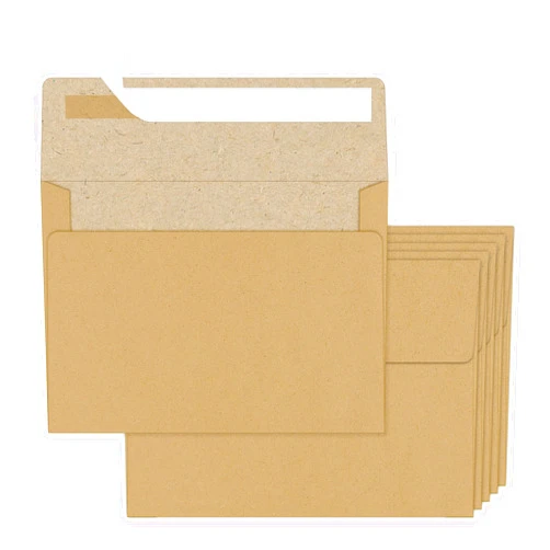 Ouzoustate A2 Envelopes Brown 100 Pack 4.375x5.75 Invitation Envelopes Self Seal for Wedding Birthday Party Baby Shower Thank You Notes, Greeting Cards (kraft)