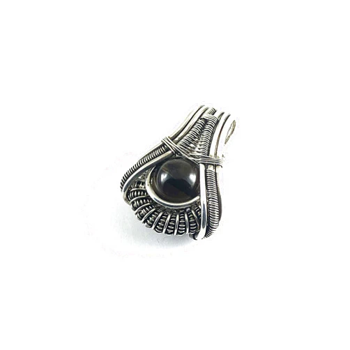Handmade Smoky Quartz pendant wire wrapped in fine silver. Deep Purification