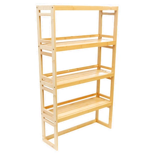 RoyalHouse Bamboo Rack, 4-Tier Shelving Unit, Perfect Storage Organizer for Bathroom, Living Room, Kitchen, Entryway, Closet
