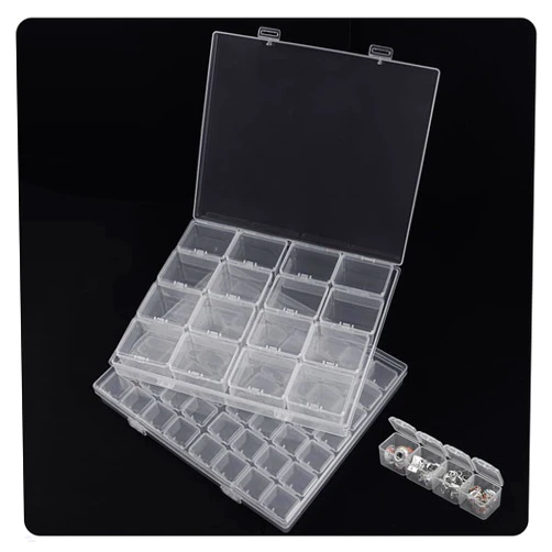 WALLFID 56 Small Compartments + 16 Large Compartments, Transparent, 2 Pack, 176 Label Stickers, Bead Organizer, Craft Organizer and Storage, Jewelry Organizer and Storage (2 Pack-72 Pcs)