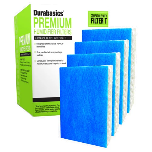 Durabasics Filter Replacements for Honeywell Filter humidifier Filter T, 4 Pack, Compatible with HFT600 Honeywell Humidifier Filter, HEV615 & HEV620, Filter HFT600 & Filter T