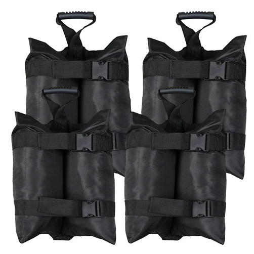 TRINKA 240 LBS Plus Size Canopy Weights Sand Bags Set of 4-1680D Oxford Heavy Duty Sandbags for Outdoor Tent, Patio Umbrella, Gazebo, Sun Selter, Windproof Pop up Tent Weights, Black (No Sand)