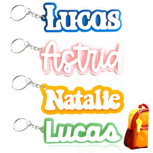 HJX Custom Name Keychain Personalized 3D Printed Name Tag Custom Key Chains with Name Back to School Gifts for Kids Students