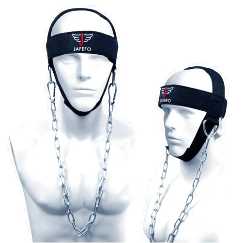 Jayefo Sports Neck Training Exerciser Harness Traps Muscle Builder Head Harness Home Gym for Strength Fitness Powerlifting Workout Boxing MMA Strong Neck Steel Chain Exerciser Strengthener