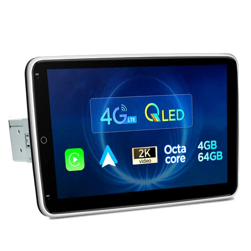 XTRONS 10.1 Inch Universal Single Din Rotatable Android 13 Car Stereo, Octa Core 4GB+64GB Car Radio, QLED Touch Screen GPS Navigation for Car Bluetooth Head Unit DSP Car Play Android Auto 4G LTE