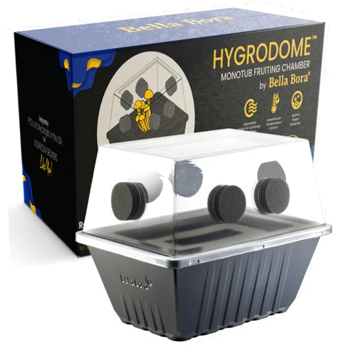 Bella Bora Mushroom Monotub Mushroom Grow Kit Stackable, Built-in Water Reservoir, Custom Filters for Fresh Air Exchange HygroDome by USA Mycologists