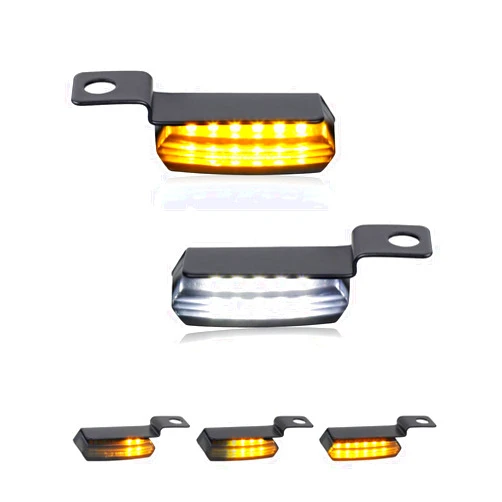 QUASCO LED Motorcycle Handlebar Turn Signals Sequential Front Blinkers with Running Light Universal Compatible with Harley Dyna Sportster Road King Softail Honda Shadow Vulcan Suzuki Yamaha
