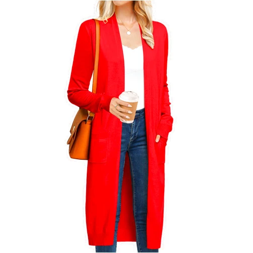GRACE KARIN Women's 2025 Trendy Long Cardigans Sweater Lightweight Open Front Long Sleeve Maxi Duster Coats with Pockets