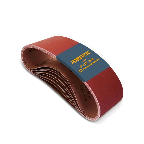 POWERTEC 3 x 18 Inch Sanding Belts, 80 Grit Aluminum Oxide Belt Sander Sanding Belt for Portable Belt Sander, Wood & Paint Sanding, Metal Polishing, 10PK (110810)