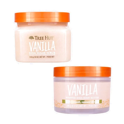Tree Hut Vanilla Shea Sugar Scrub Bundled With Whipped Body Butter, New Scent Gift Set 2023, 26.4 Ounce beige