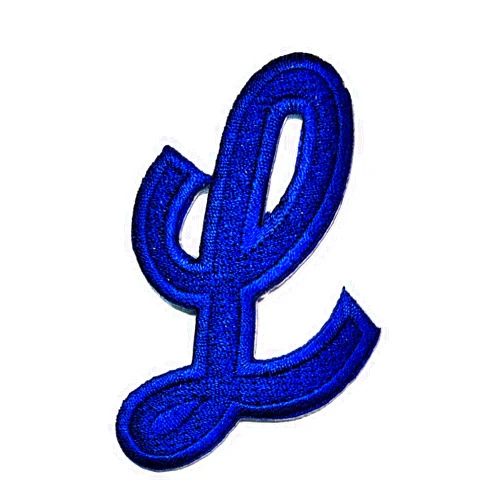 Rareeasy Alphabet Letters A to Z patch Blue Alphabet Letter L Patches Letters ABC School Initials A-Z Embroidered Applique Sew On Patch Embroidery Decorate Repair Jackets Bags Hat Jeans T-Shirt Backpacks Costume (L)