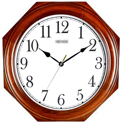 DYKKLKQ DENMER Vintage Solid Wood Octagonal Wall Clock Silent Quartz Non Ticking Wall Clock Wall Clock Battery Operated for Living Room