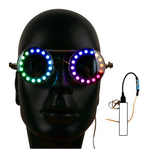Tiililly Light Up Glasses Futuristic Bluetooth LED Sunglasses Dynamic Modes and Colors for Parties, EDM Festivals