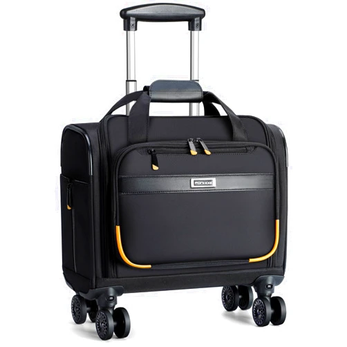 Ponhog Rolling Laptop Bag - Rolling Briefcase with 4 Spinner Wheels, 15.6 Inch 1680D Nylon Water Resistant Computer Bag for Men and Women Work Travel, Black
