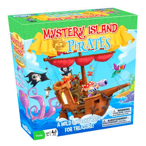 Outset Media Mystery Island Pirates - Tile Game,by Outset Media,A Wild&Wacky Race for Treasure,Build Your Own Game,Two Games in One Box,Perfect for Family Game Night&Children,for 2-6 Players,Ages 5+