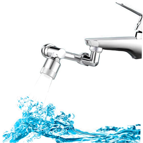 HYERIS 1080° Swivel Faucet Aerator,Twist and Swivel Kitchen Bathroom Sink Aerator,Universal Robotic Arm,Pressurized Water Saving Faucet Aerator & Diverter Valve,Two Water Outlet Modes Nozzle. (ABS)