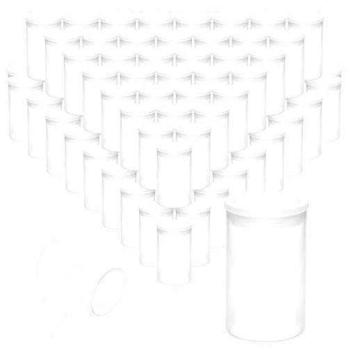 CZBRO 120 Pieces Film Canisters with Caps 35 mm Plastic Empty Camera Reel Storage Containers Case with Lids for Small Accessories Rockets Experiment Fish Hook Film Keys Coins Art Beads (Clear)