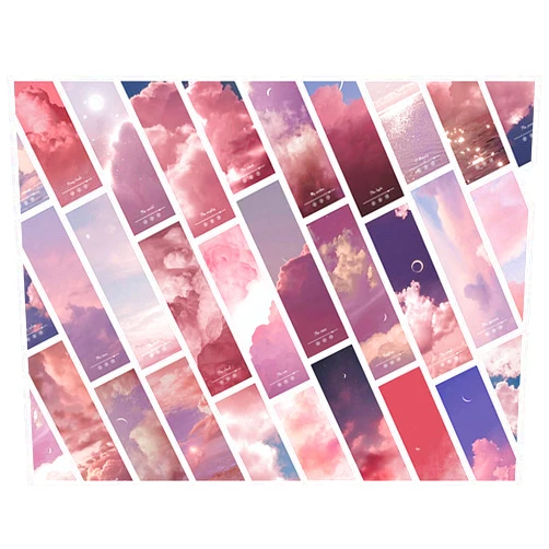PengtoMeng 30 Pcs Moon Cloud Sky Theme Bookmarks (Moonlight)