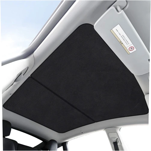 TSELLER for Tesla Model Y Sunshade Roof Sunroof Shade Upgrade 4.0 Accessories 2024 2023 2022 2021 2020(Suede Black)