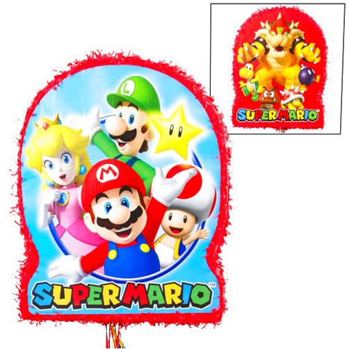 Ya Otta Piñata Ya Otta Pinata Super Mario Pull String Pinata 22” x 18” x 3”