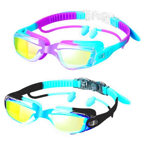 XDX Kids Swim Goggles, 2 Pack Kids Goggles with UV Protection, Anti Fog No Leaking Swim Goggles for Kids Boys Girls 6-14