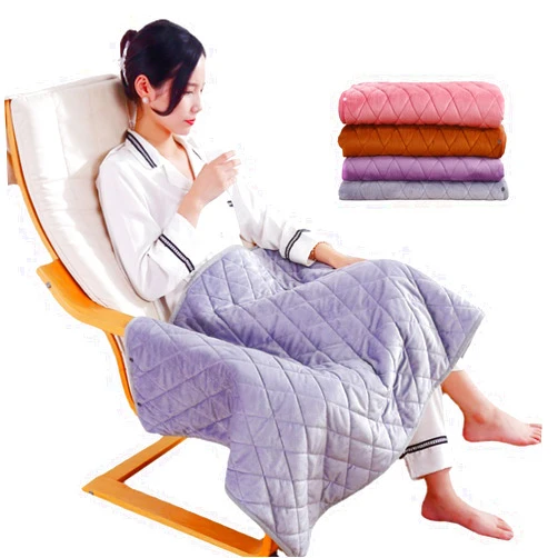 KARAOT USB Heated Blanket 5V Energy Efficient Soft Flannel Electric Blanket Throw 60s Fast Heating/3 Temperature Setting/Machine Washable for Sofa Chair - Warm Color : Grey, Size : 100x14