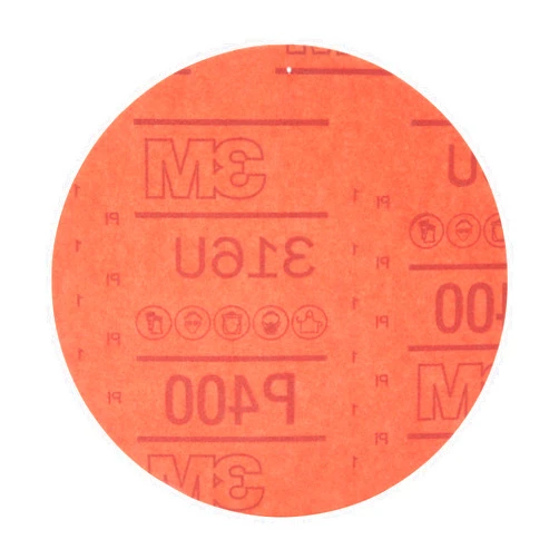 3M Hookit Red Abrasive Sanding Discs, 01189, No Hole, 6 in, 600+ Grade, Pack of 50 Discs, for Auto Sanding, Primer Sanding, E-Coat Sanding