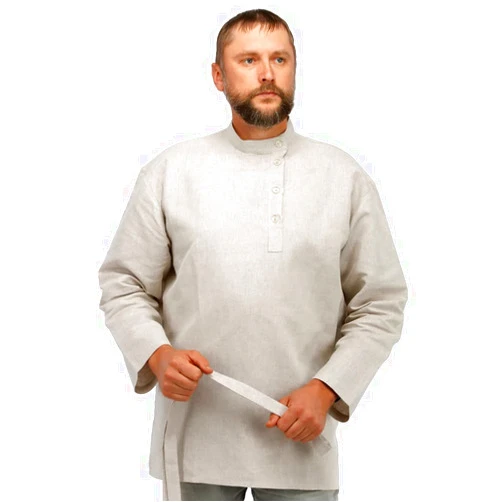 RussClothing Russian shirt men traditional wear kosovorotka boho shirt Tolstoy